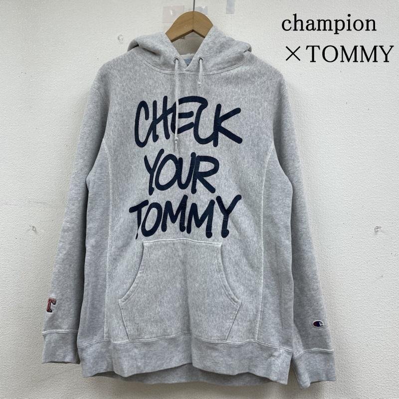 チャンピオン TOMMY コラボ C8-E118 REVERSE WEAVE フーディー パーカー ロゴ プリント 刺繍 L拍卖
