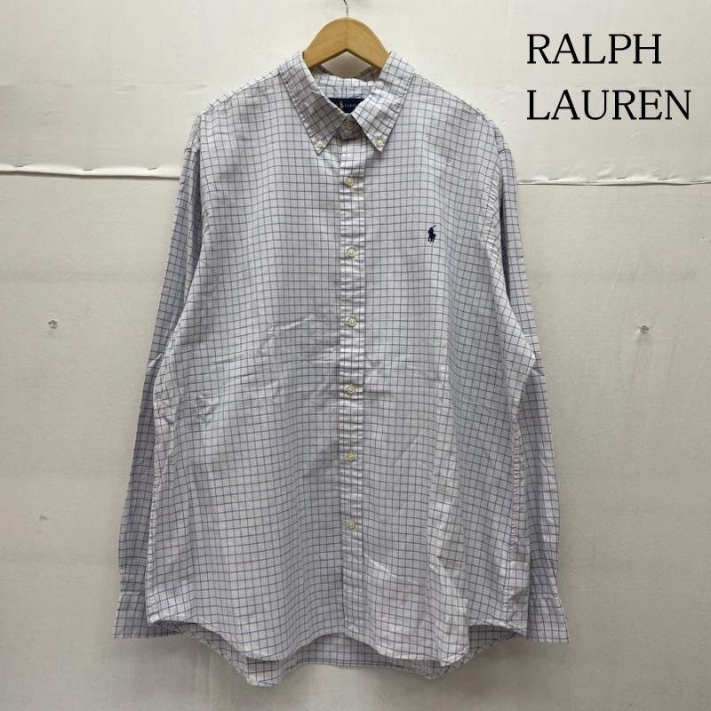 ラルフローレン 長袖 シャツ ブラウス チェック ボタンダウン ポニーロゴ 刺繍 ワンポイント XXL拍卖
