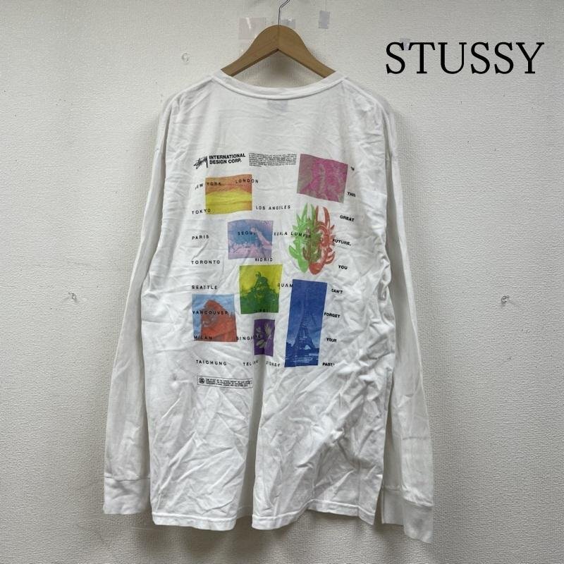 ステューシー ロンT 長袖 Tシャツ クルーネック ロゴ プリント Great Future マルチカラー L拍卖
