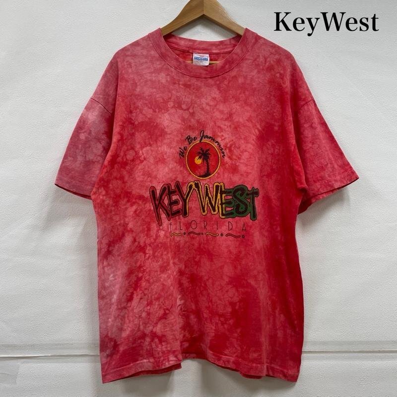 ヴィンテージ KEY WEST FLORIDA タイダイ ラスタカラー シングルステッチ 半袖 プリント Tシャツ XL拍卖