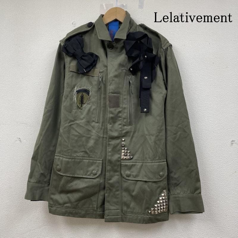 ルラティブマン Lelativement+Sur スタッズ 装飾 ミリタリー ジャケット リボン付き ブルゾン 36拍卖