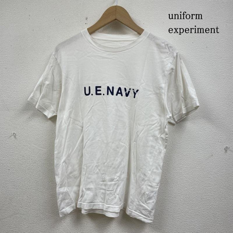 ユニフォームエクスペリメント 半袖 Tシャツ Shirt U.E.NAVY ロゴ プリント クルーネック シャツ カットソー UE-100087 1拍卖