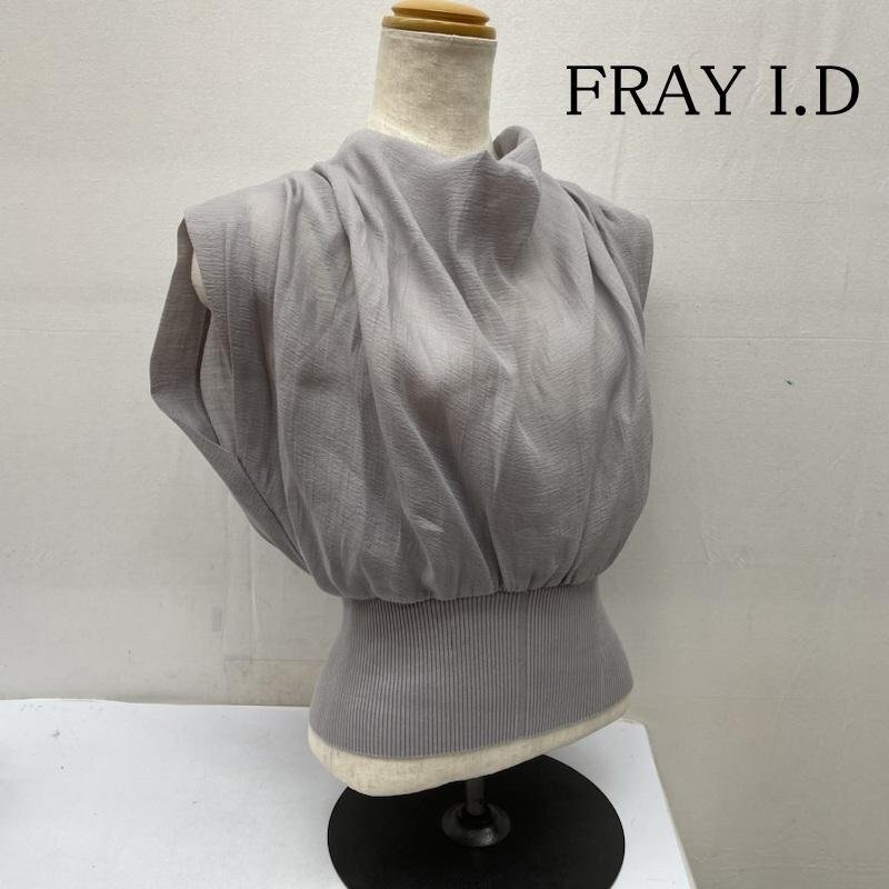 フレイ アイディー ウエストリブ シアー ドレープ トップス FWNT231109 ノースリーブ インナーキャミソール付き シルク混 FREE拍卖