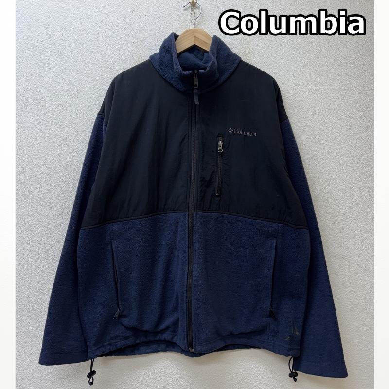 コロンビア 209 XM6846 ジップアップ ナイロンパネル スタンドカー フリース ジャケット 黒 紺 ブラック ネイビー XL拍卖