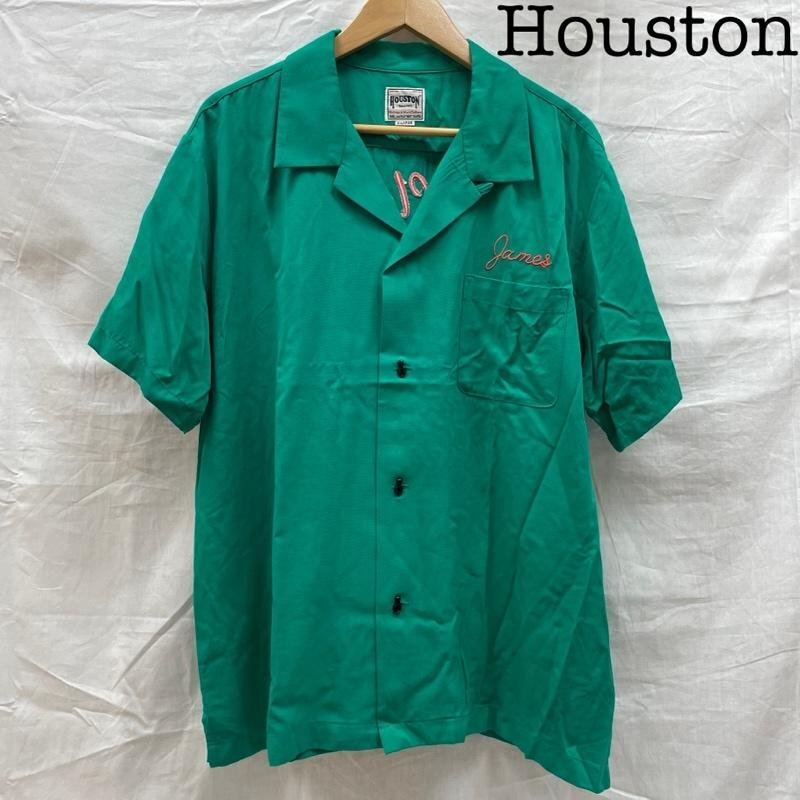 ヒューストン HOUSTON ボーリング シャツ ヴィンテージ ピエロ レーヨン 開襟シャツ 刺? グリーン XL拍卖