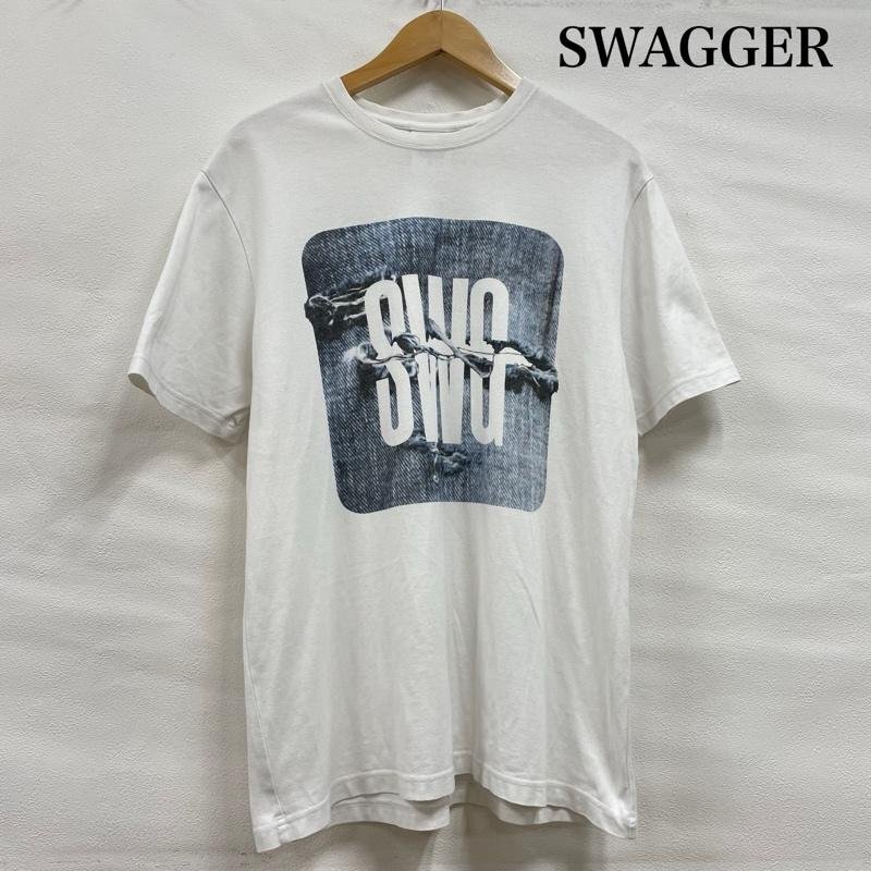 スワッガー SWG スクエア ロゴ プリント ダメージ クラッシュ デニム 00's グランジ Y2K アーカイブ M拍卖