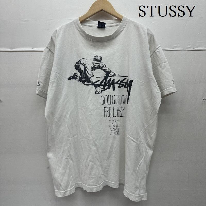 ステューシー 00s メキシコ製 25周年 カレンダー シリーズ 1992 FALL CRAZY GEAR ロゴ プリント Tシャツ L拍卖