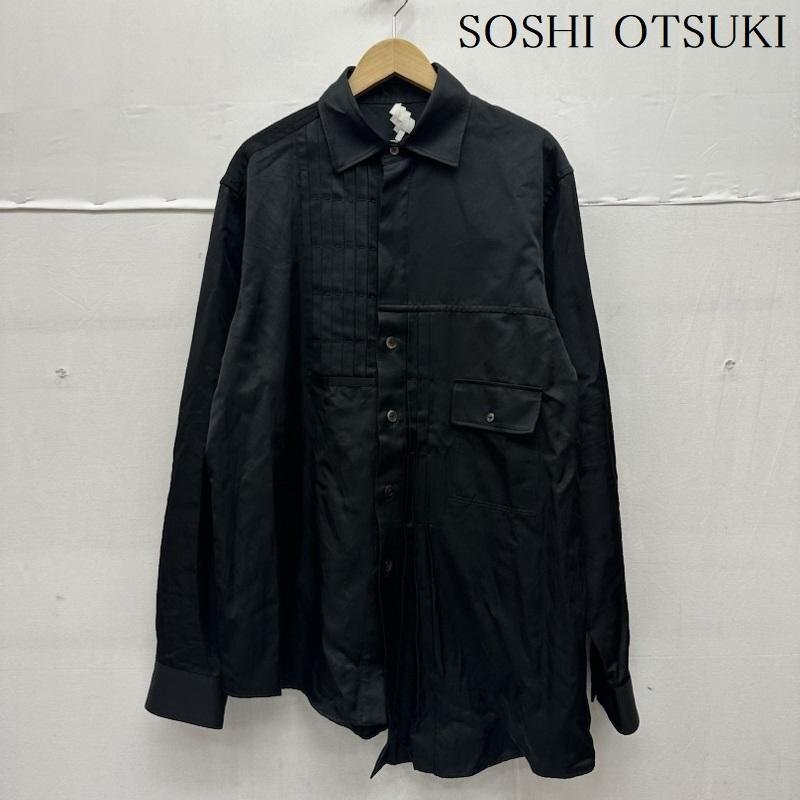 古着 21AW SOSHI OTSUKI ASYMMETRY EVENING SHIRT アシンメトリー 変形 プリーツ シャツ S21FW01SH-R 46拍卖