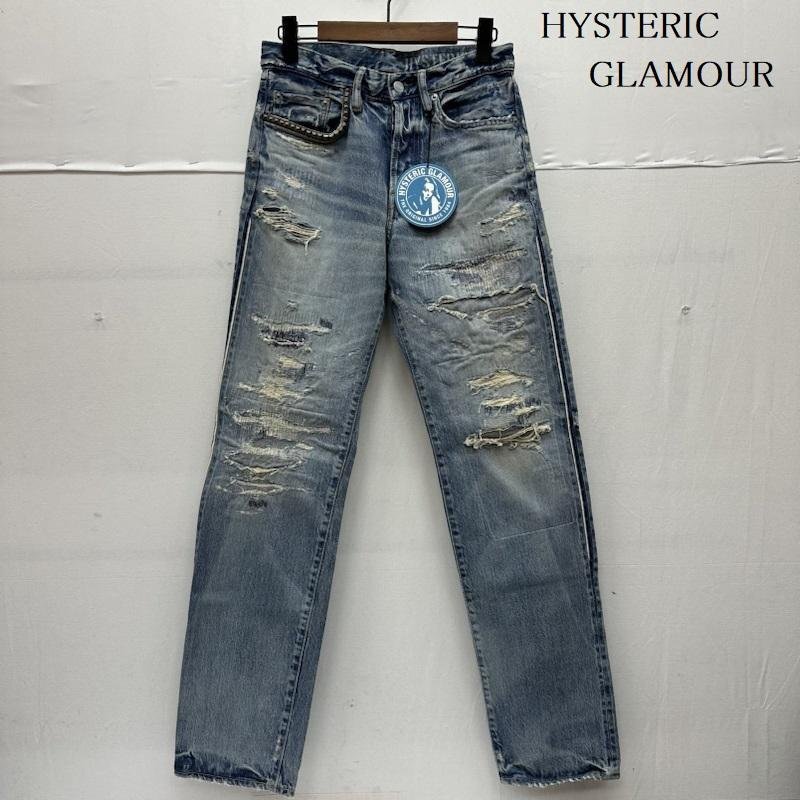 ヒステリックグラマー 17ss ダメージ SOR 加工 スタッズ ボタンフライ デニム パンツ 02172AP09 28インチ拍卖
