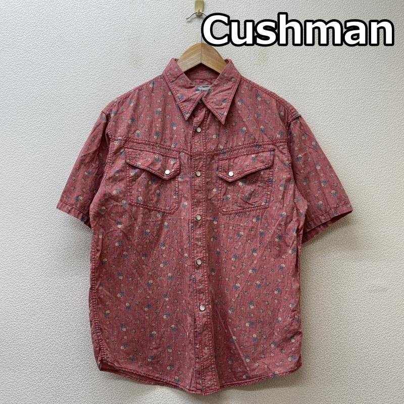 クッシュマン 25429 フラワー 花柄 半袖 ウエスタン シャツ 薄赤 ライトレッド M拍卖