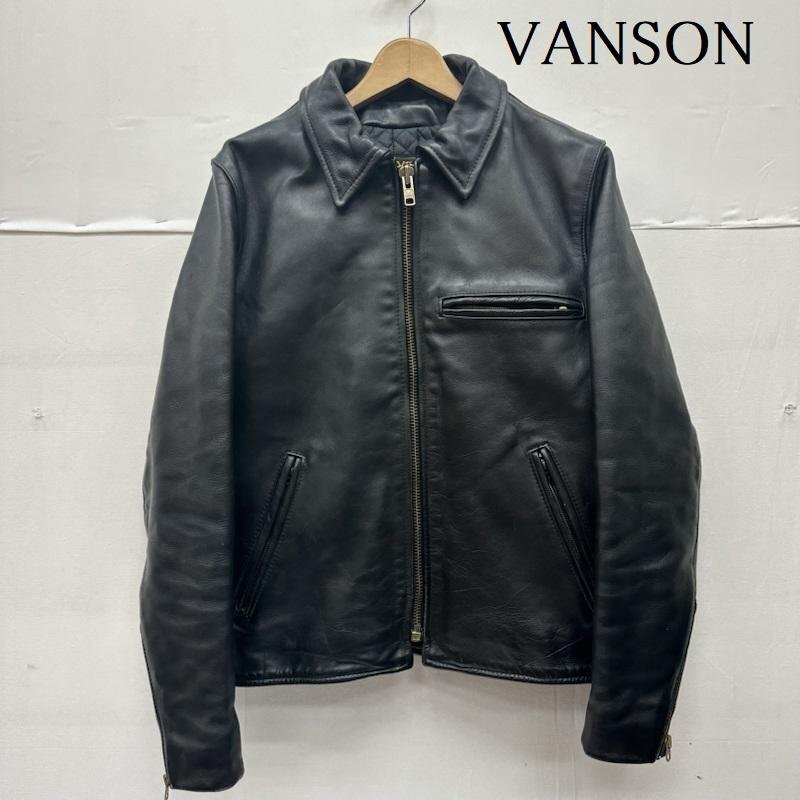 ヴァンソン USA製 シングル ライダース レザー ジャケット 38拍卖