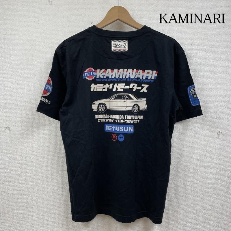 カミナリ 半袖 Tシャツ スカイラインGTR KMT-202 雷 エフ商会 ロゴ プリント クルーネック シャツ カットソー 表記無し拍卖