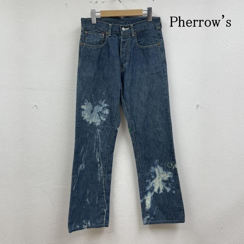 フェローズ デニム ジーパン ジーンズ ストレート ボタンフライ ペンキ加工 ペイント ダメージ クラッシュ 30インチ拍卖