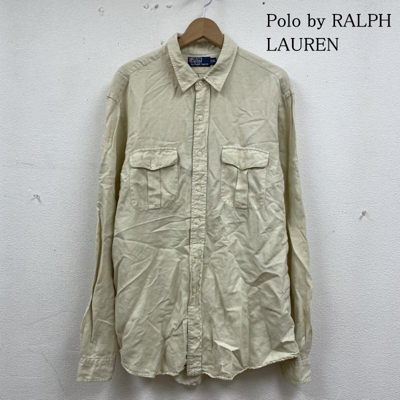 ポロバイラルフローレン 90s 長袖 シャツ ブラウス Shirt ロングスリーブ リネン 麻 シルク SILK OLD XL拍卖
