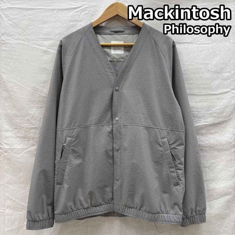 マッキントシュフィロソフィー H1F70-767-05 britec ブリテック ナイロン カーディガン タイプ ノーカラー ジャケット 灰色 グレー 40拍卖