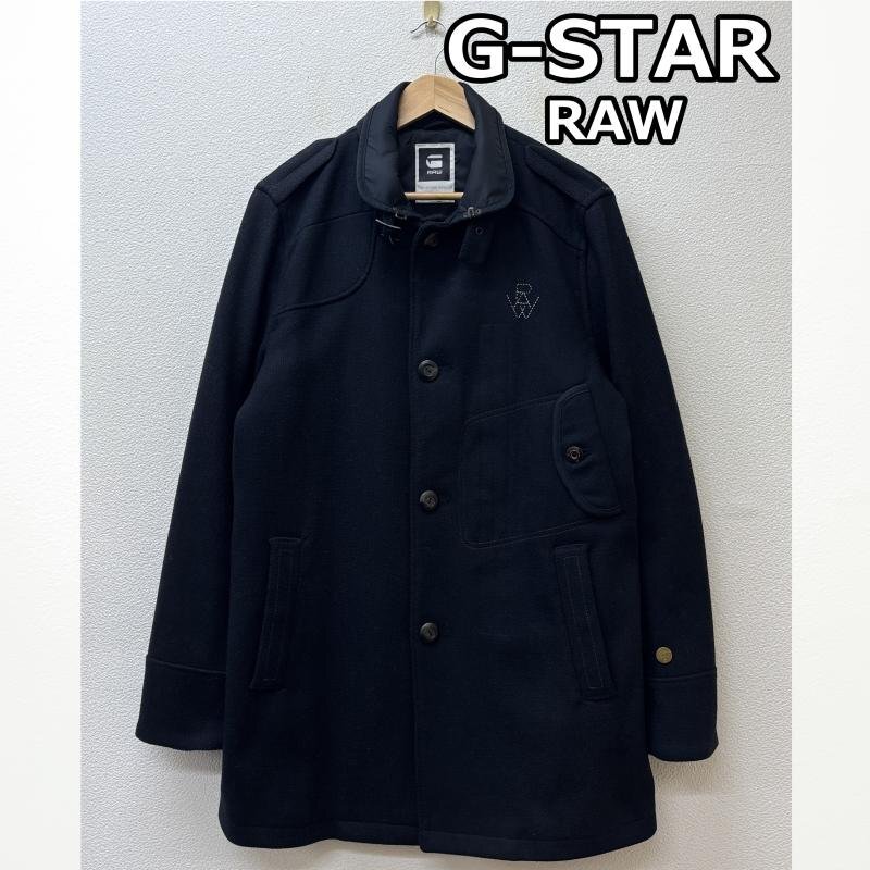 ジースターロゥ 82035 184 881 WOOL GARBER TRENCH スリム フィット ウール シングル トレンチ コート 黒 ブラック -拍卖