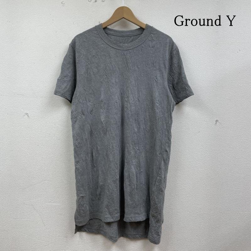 グラウンドワイ 半袖 Tシャツ チュニック丈 クルーネック シャツ カットソー シワ加工 ロング丈 GW-T10-901 1拍卖
