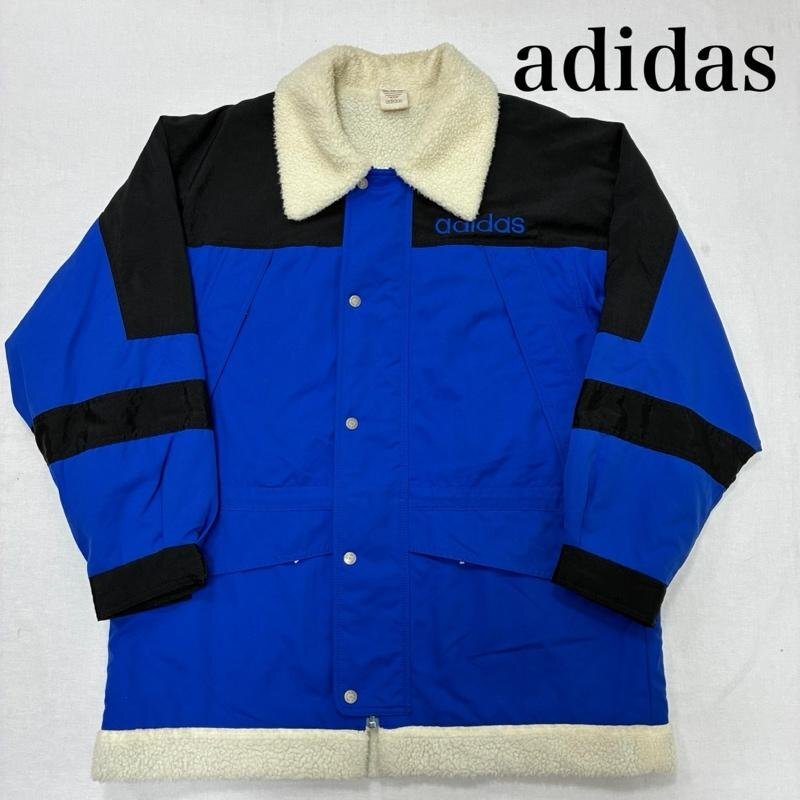 アディダス 80's 白タグ 裏ボア ナイロン ジャケット AA-5181 デサント製 オールド ヴィンテージ L拍卖