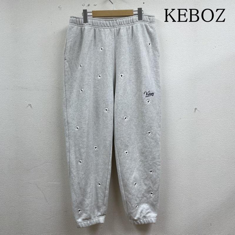 ケボズ NICK GEAR FREAK’S STORE コラボ Flower Embroidery Logo スウェット パンツ FS223-1445G L拍卖