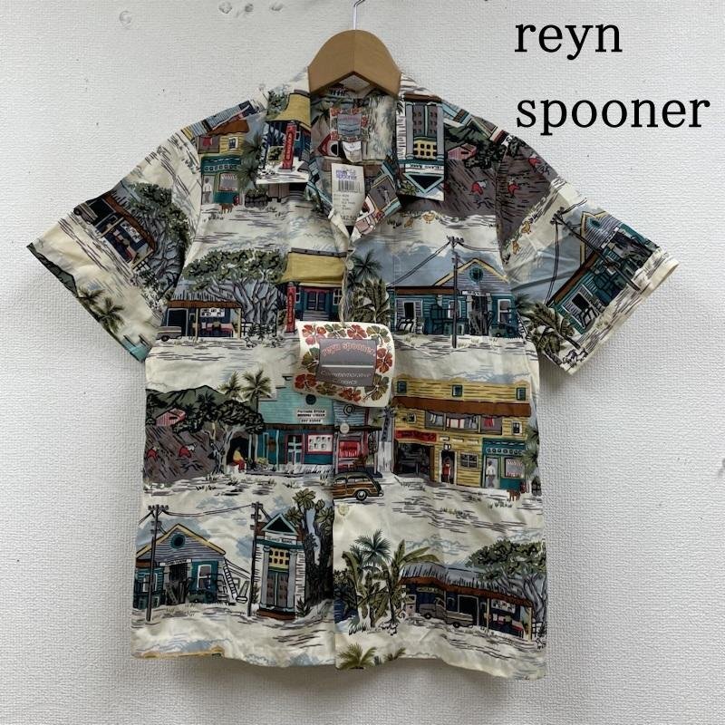 レインスプーナー 90s 3106 OLD TOWN ハワイアン アロハ シャツ 総柄 開襟 オープンカラー タグ付き L拍卖