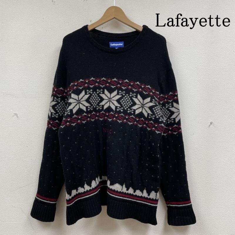 ラファイエット ニット ウール クルーネック セーター 長袖 CITY SCAPE SWEATER 厚手 ノルディック柄 XL拍卖