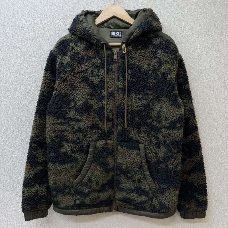 ディーゼル S-KAMELION カモフラ 迷彩柄 ボア フリース キルティングナイロン コンビ フード ジャケット S拍卖