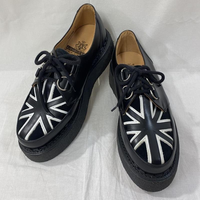ジョージコックス 1447 BLACK LEATHER UNIONJACK ENGLAND製 UK 7/25.5cm~26cm UK:7拍卖