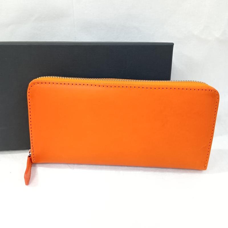 レザー PELLE CONCIATA AL VEGETABLE IN TOSCANA レザー 長財布 オレンジ made in italy 表記無し拍卖