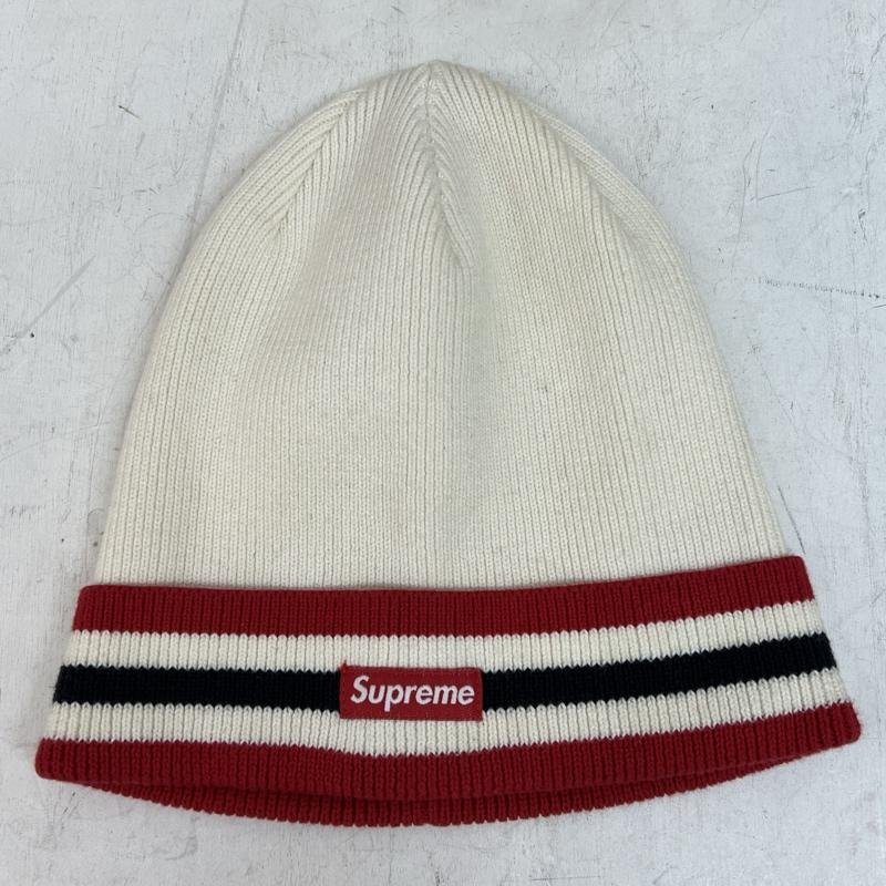 シュプリーム 16FW STRIPED CUFF BEANIE ロゴ コットン ビーニー FREE拍卖