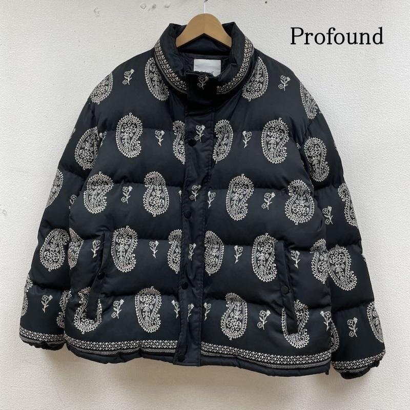 古着 Profound ペイズリー柄 総柄 プリント オーバーサイズ コート 中綿 ジャケット フルジップ L拍卖