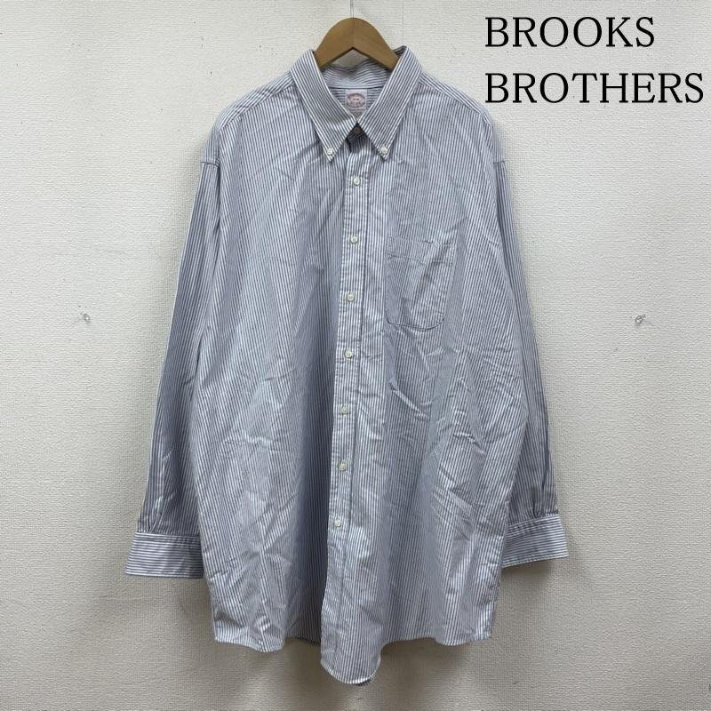 ブルックス ブラザーズ USA製 Est.1818 CLASSIC 長袖 ボタンダウン ストライプ シャツ 大きめ サイズ19-35 -拍卖