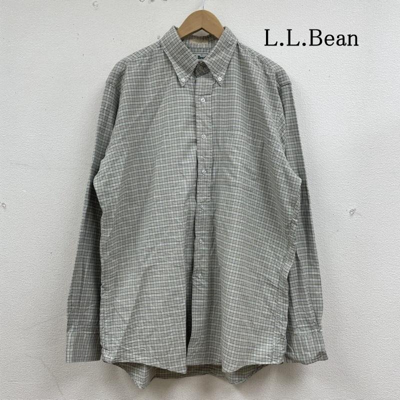 エルエルビーン 長袖 シャツ USA製 90s チェック柄 ボタンダウン マルチカラー サイズ16 1/2-35 大きめ -拍卖