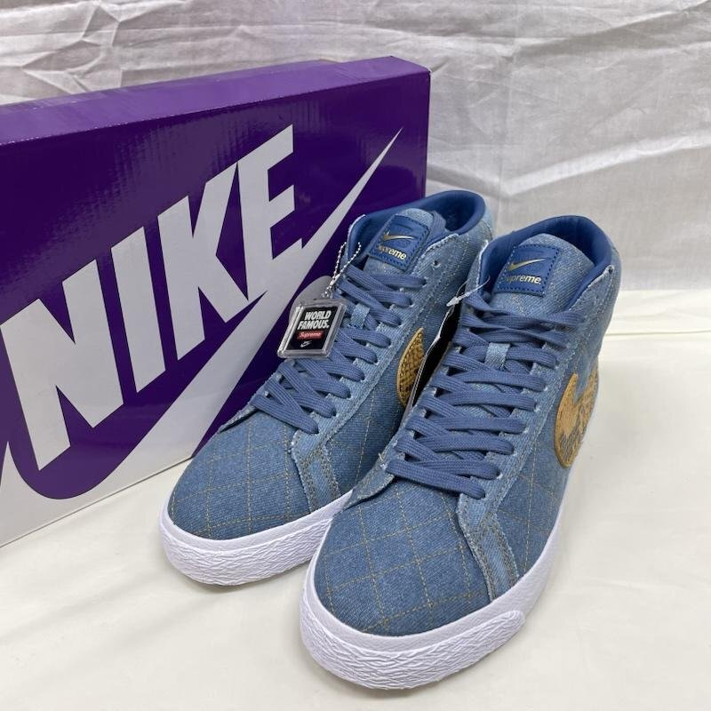 ナイキ DX8421-400 Supreme SB Blazer Mid Denim シュプリーム SB ブレーザー ミッド デニム 26.0cm拍卖