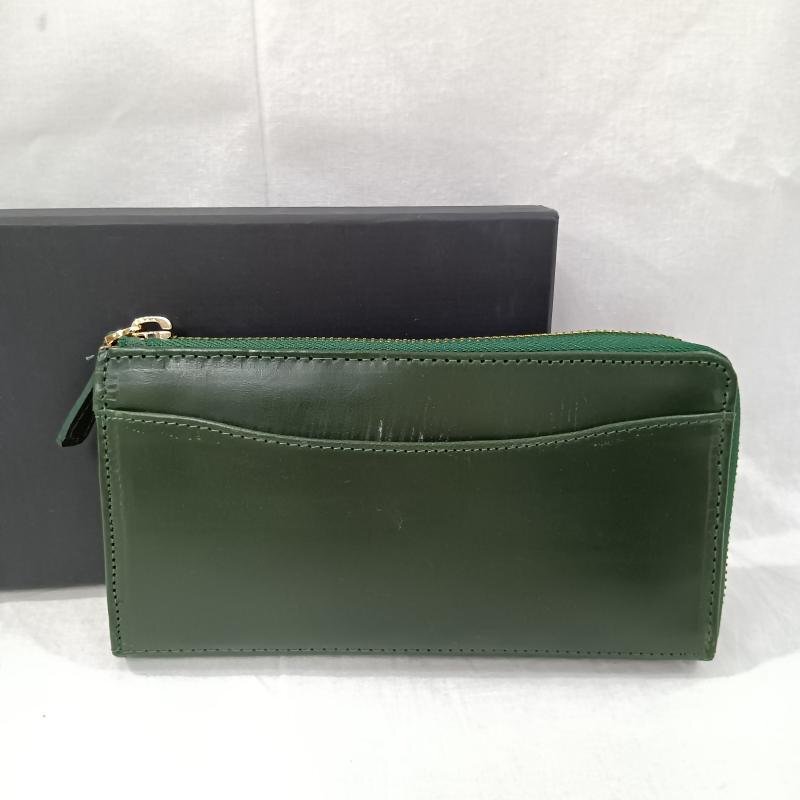 レザー PELLE CONCIATA AL VEGETABLE IN TOSCANA レザー 長財布 グリーン made in italy 表記無し拍卖