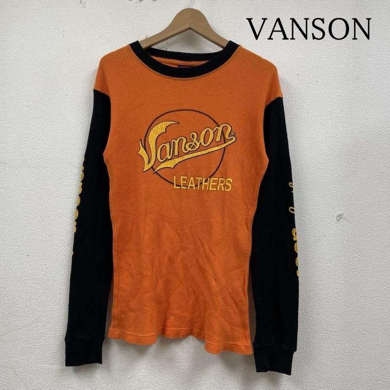 ヴァンソン サーマル ロンT 長袖 Tシャツ クルーネック ロゴ プリント 切り替え S拍卖