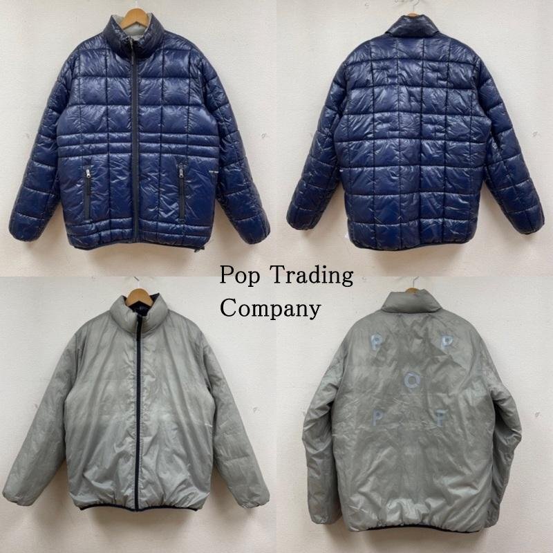 古着 Pop Trading Company キルティング リバーシブル パファー ジャケット 中綿 ジップアップブルゾン 1251-343-0680 XL拍卖