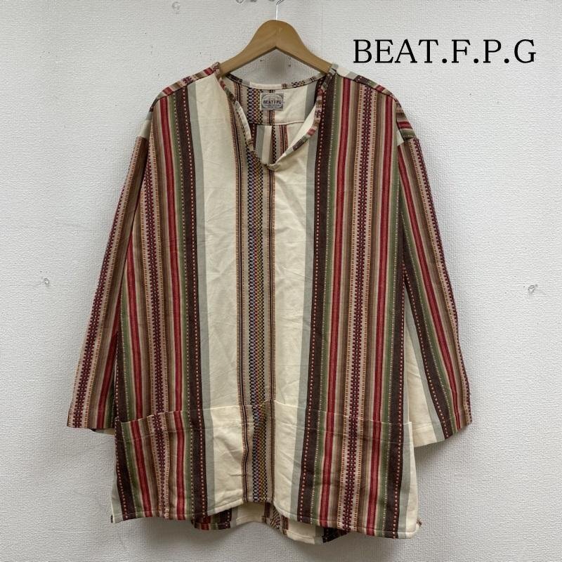 古着 BEAT.F.P.G VACATION SHIRTS 被り シャツ 長袖 カットソー プルオーバー ストライプ マルチカラー XL拍卖