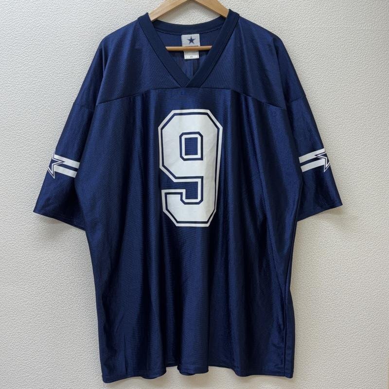 古着 COWBOYS ROMO 9 NFL ダラスカウボーイズ ナンバリング ナイロン 半袖 フットボール Tシャツ 紺 ネイビー XXL拍卖