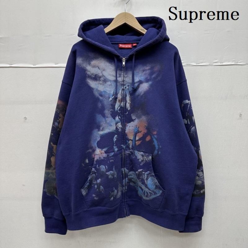 シュプリーム 24AW Frank Frazetta Zip Up Hooded Sweatshirt プリント ジップ パーカー XL拍卖
