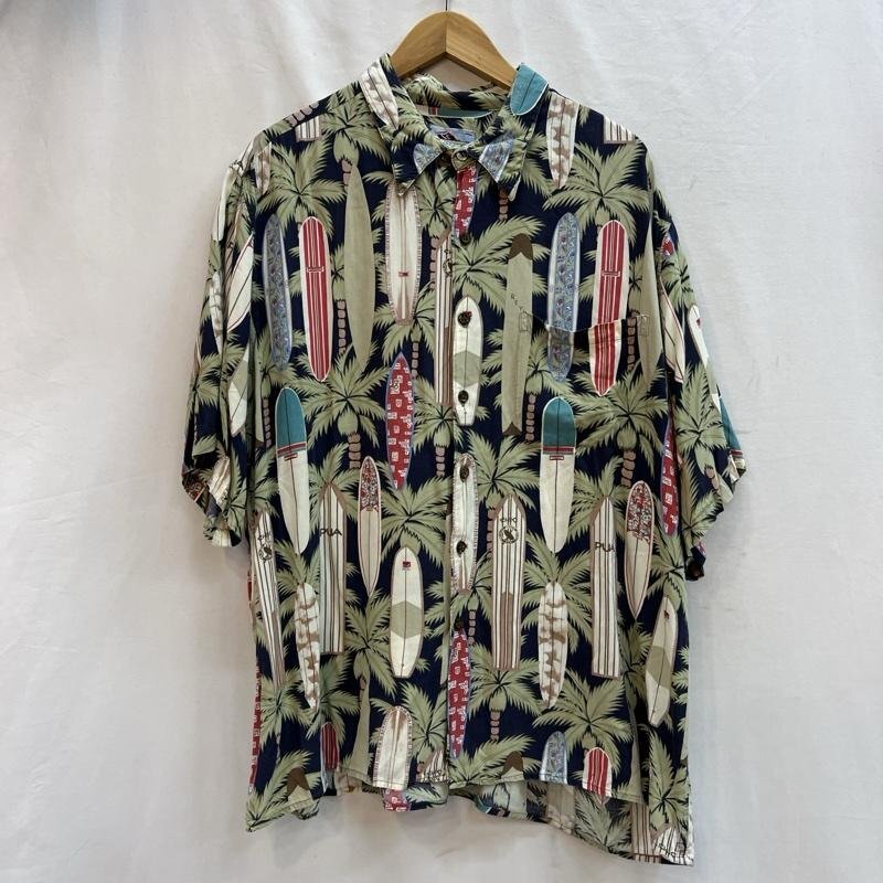 レインスプーナー 90s ダイヤモンドヘッドタグ サーフボード柄 レーヨン アロハシャツ ビンテージ XL拍卖