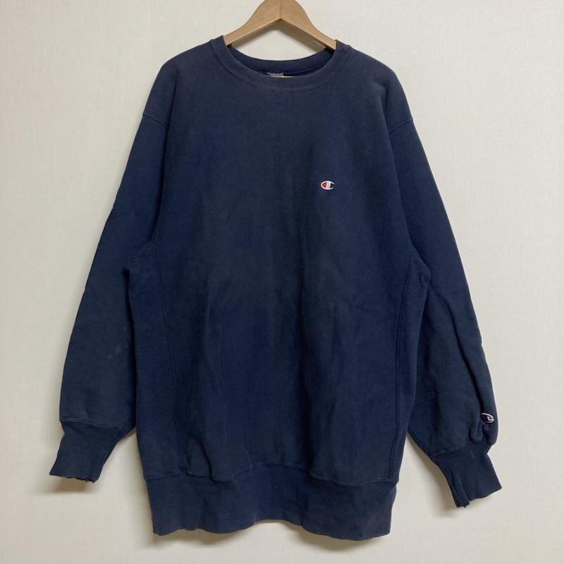ヴィンテージ Champion REVERSE WEAVE 90's 後期 USA製 ワンポイント刺繍 長袖 クルーネック スウェット トレーナー XXL XXL拍卖