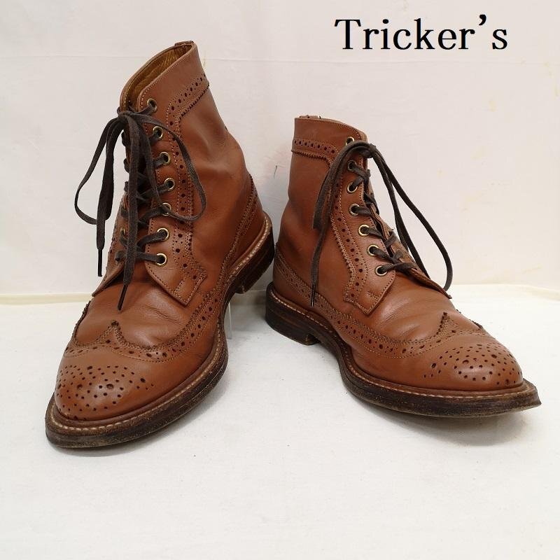トリッカーズ MALTON カントリー レースアップ ブーツ ウイングチップ UK:7.5拍卖