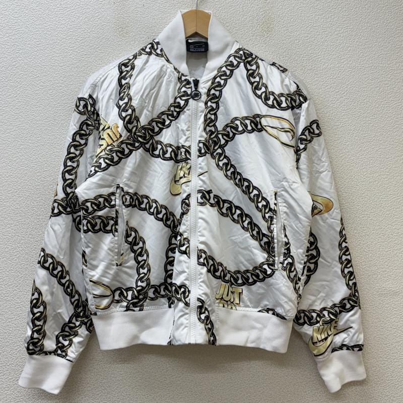 ナイキ CI9997-100 白 ホワイト チェーン ロゴ 総柄 プリント 中綿 ナイロン ボンバー S拍卖