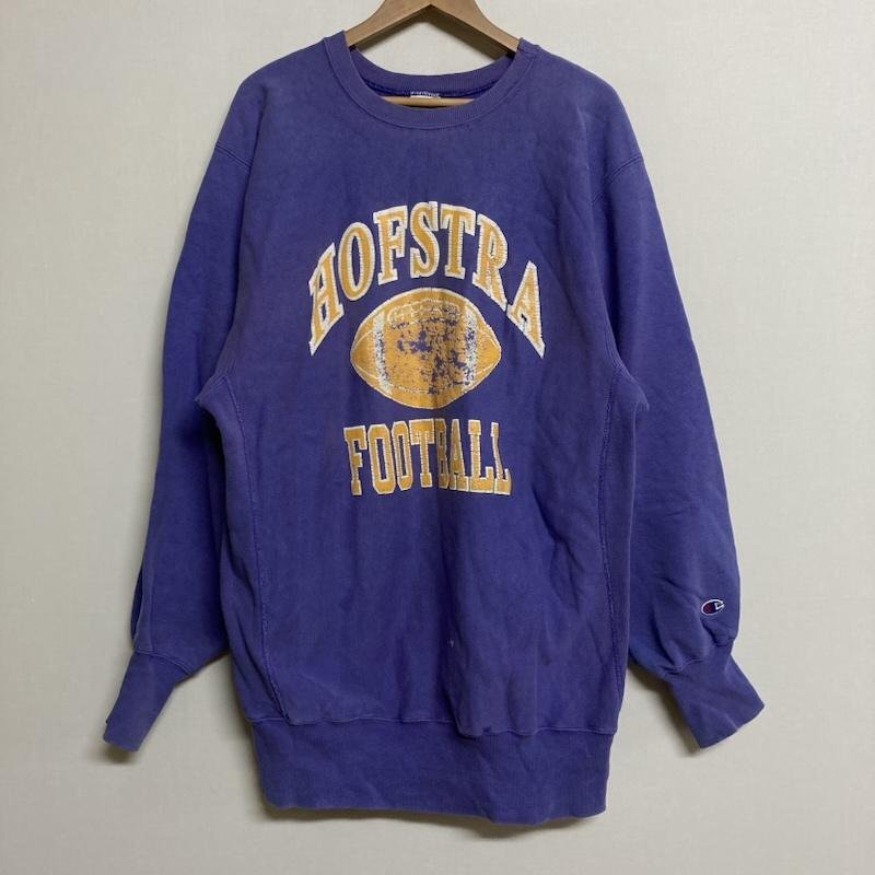 ヴィンテージ Champion REVERSE WEAVE USA製 HOFSTRA FOOTBALL ロゴプリント 長袖 スウェット トレーナー XXL XXL拍卖