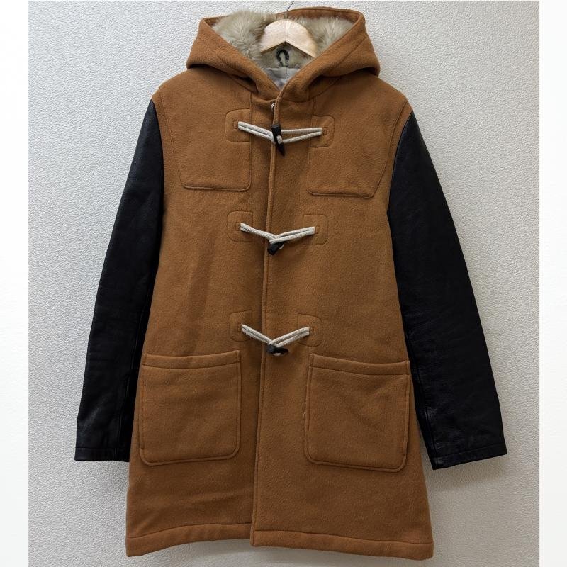 ヴィクティム VTM-12-C-168 キャメル 黒 ブラック ウール 牛革 レザー コンビ フード ダッフル コート ジャケット L拍卖