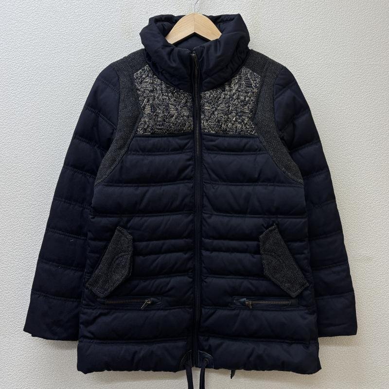 アヴィレックス 6232019 紺色 ネイビー ウール ナイロン コンビ フード ダウン ジャケット S拍卖