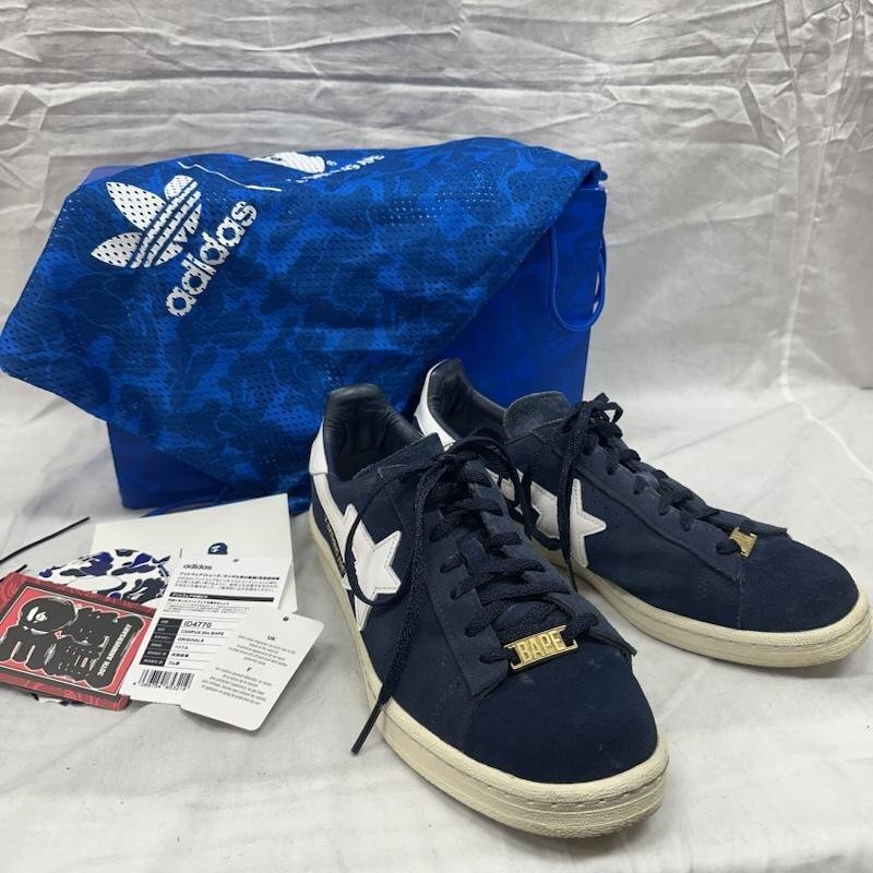 アディダス ID4770 × A BATHING APE Campus 80's College Navy キャンパス アベイシングエイプ 26.5cm拍卖