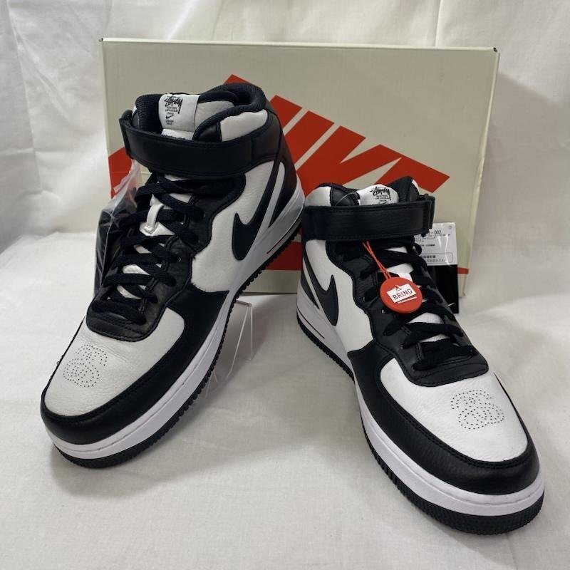 ステューシー DJ7840-002Stussy × Nike Air Force 1 Mid Black and Light Bone US10/28cm US:10拍卖