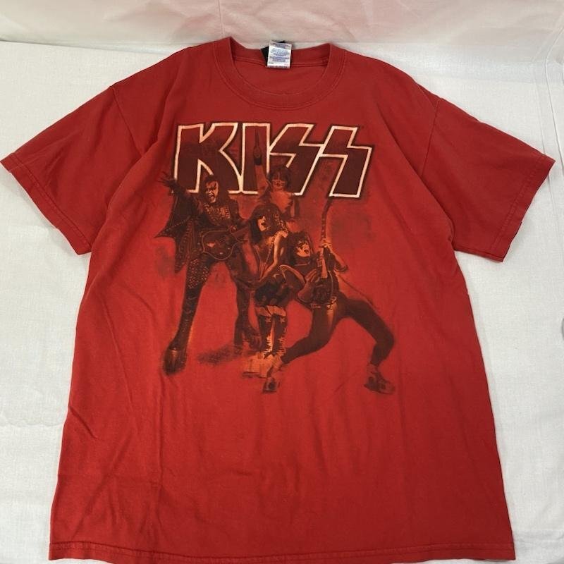 古着 KISS ROCK THE NATION バンT ?2005 両面プリント レッド M M拍卖