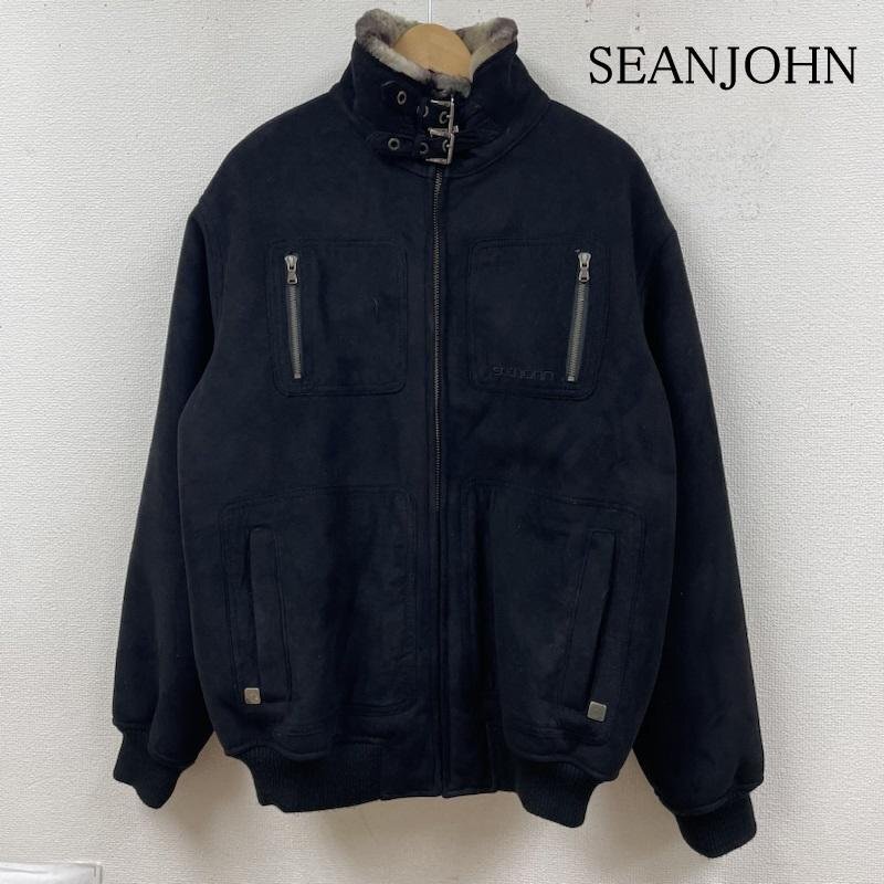 ショーンジョン ボア スエード レザー ジャケット シングル ライダース 裏地 ファー ボア ロゴ 刺繍 M拍卖